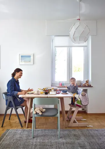 Armlehnstuhl Edge - Buche, Weiß