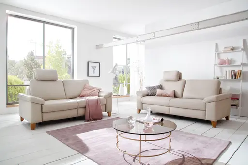 Sofa - 3-Sitzer, Leder, Beige