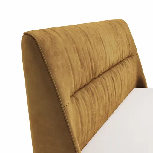 Bett Alvito - Liegefläche ca. 180x200 cm, Stoff, Kurkuma