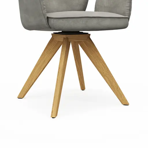 Armlehnstuhl Westmore - drehbar, Stoff, Silberfarben