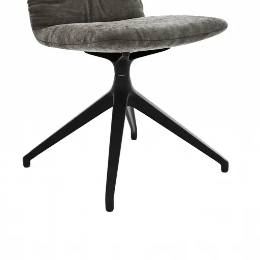 Stuhl Pelle - Stoff, Graubraun, Drehgestell, Schwarzgrau