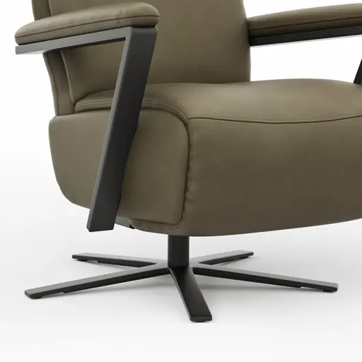  Drehsessel Enno Lazyline - Größe M inkl. Relaxfunktion, Leder Olive