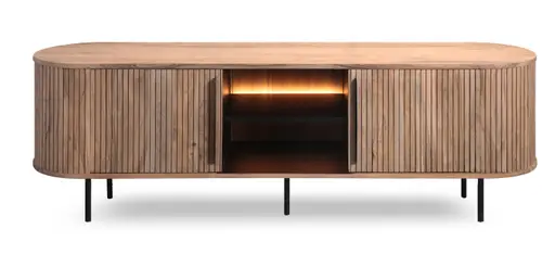 Lowboard - mit Beleuchtung, B ca. 175 cm, Akazie massiv