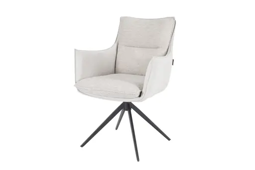 Armlehnstuhl MANDY - drehbar, Stoff, Silbergrau