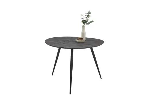 Esstisch - LB ca. 111x108 cm, Anthrazit Mosaik gemustert, Schwarz