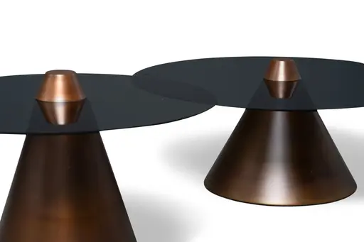 Couchtisch - 2er Set, Grau, Kupferfarben