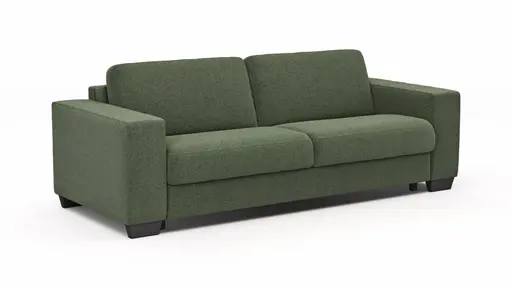 Sofa Nuoro - 3-Sitzer inkl. Schlaffunktion, Stoff, Olivgrün