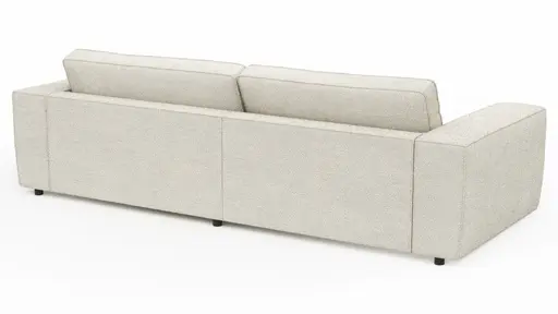 Ecksofa Lilaia - 1,5-Sitzer XL mit Chaise Longue XL rechts, Stoff, Creme