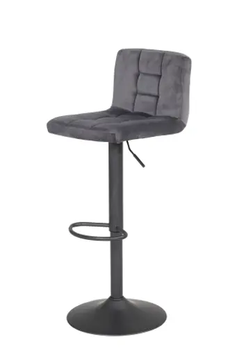 Barhocker - höhenverstellbar, Stoff, Grau