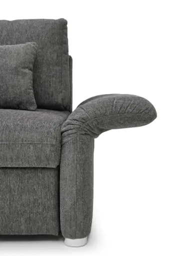 Sofa JORDEN - 2,5-Sitzer, inkl. Schlaffunktion, verstellbare Armlehnen, Stoff, Dunkelgrau