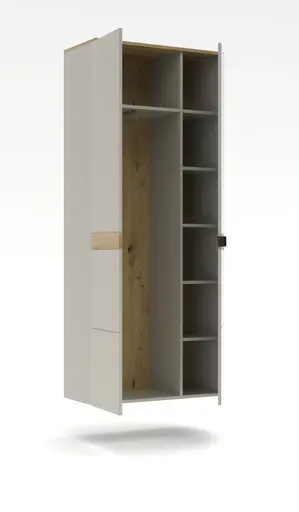 Garderobenschrank - B ca. 75 cm, Kaschmir, Artisan Eiche Nachbildung