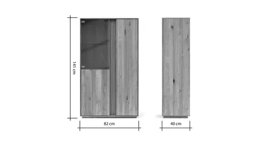 Highboard Saratoga - Wildeiche massiv, natur geölt