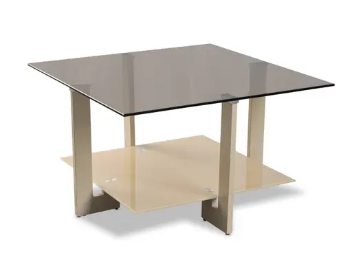 Couchtisch - LB ca. 75x75 cm, Bronze, Cremeweiß