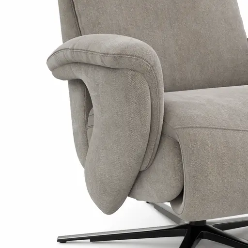 Sessel Tulsa Relax - Größe L, inkl. Maxirücken und Kopf-/Fußteil/Rückenlehne verstellbar, Stoff, Graubeige