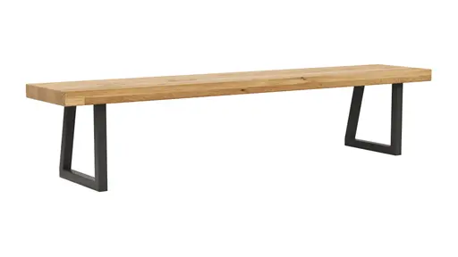 Holzbank Clifton - Breite ca. 200cm, Wildeiche massiv, natur