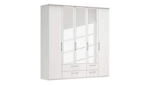 Drehtürenschrank Viana - B. ca. 225 cm, Lack, Weiß