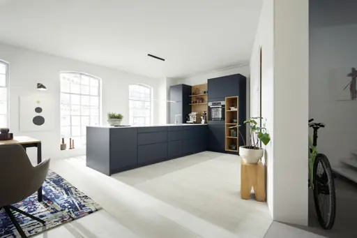 Küchenzeile 54.160 CO 6 521, Lack tiefblau samtmatt,