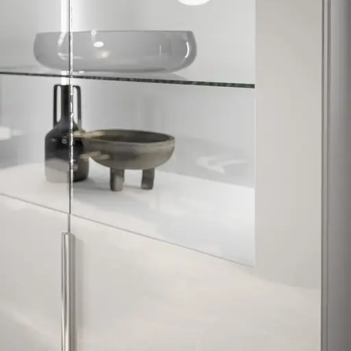 Vitrine- inkl. LED-Beleuchtung, Weiß