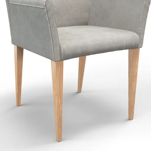 Armlehnstuhl Floriana - Stoff, Hellgrau