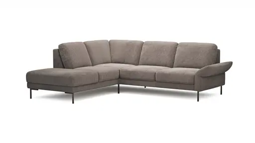 Ecksofa Rockport A - Ecke links mit 2,5-Sitzer rechts, inkl. Armlehne verstellbar, Stoff, Braun