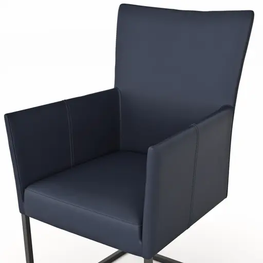 Freischwinger Penthouse - Leder, Dunkelblau, mit Armlehnen