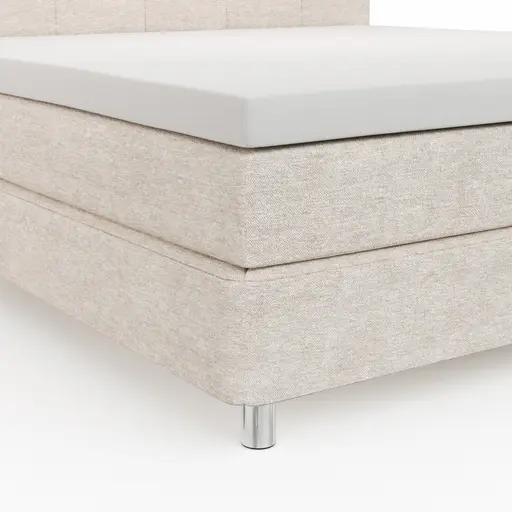 Boxspringbett Alpin - Liegefläche ca. 180x200 cm, Stoff, Graubeige