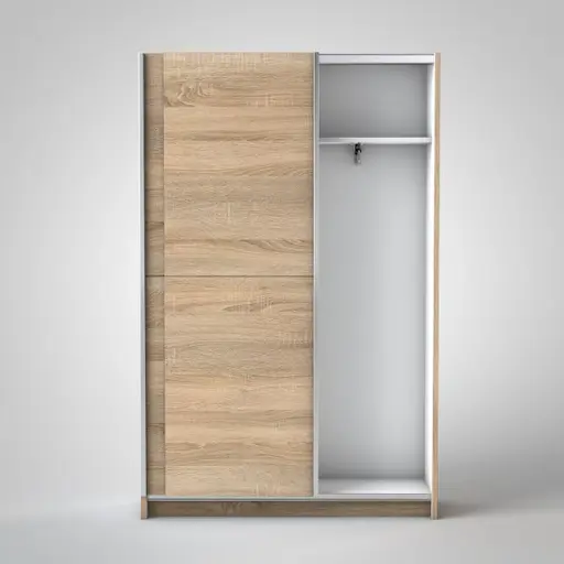 Schwebetürenschrank- B ca. 125 cm, Eiche Dekor