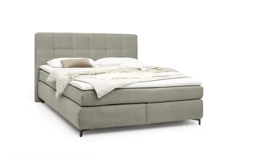 Boxspringbett- Liegefläche ca. 180x200 cm, Stoff, Taupe
