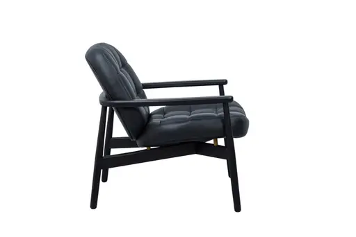 Loungesessel Frost - Leder, Schwarz
