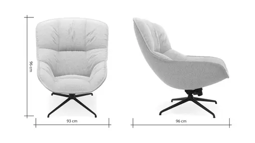 Sessel Unn - Stoff, Beige