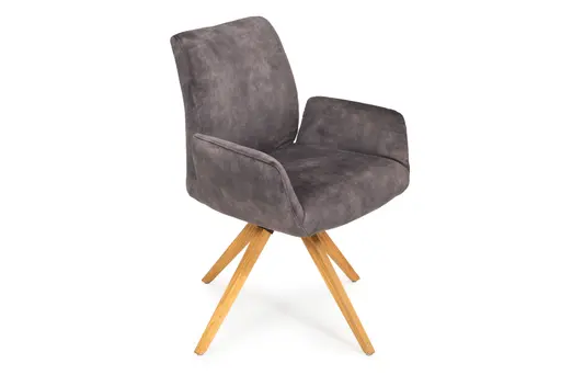 Armlehnstuhl - drehbar, Stoff, Dunkelgrau