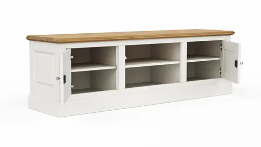 TV-Board Louisiana - teilmassiv, Weiß