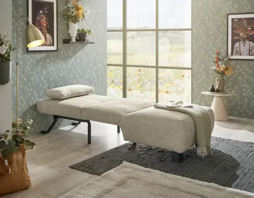  Faltsessel EBBY - ohne Armlehne inkl. Schlaffunktion, Stoff, Taupe