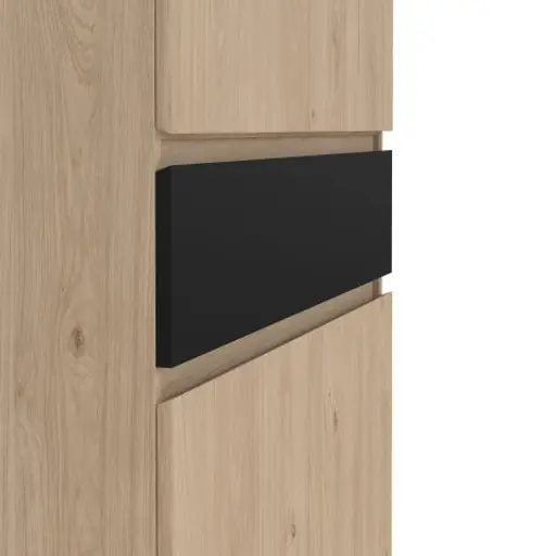 Schuhschrank - B ca. 81 cm, Jackson Hickory Nachbildung, Schwarz