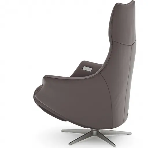 Relaxsessel Girona - Relaxfunktion (motorisch), Leder, Dunkelgrau