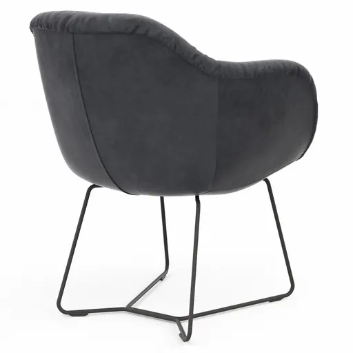 Dinnerchair Sevano - Leder, Anthrazit