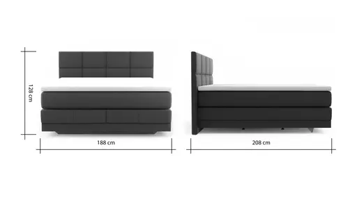 Boxspringbett Alpin Luxe - Liegefläche ca. 180x200 cm, Stoff, Dunkelbraun