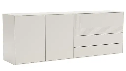 Sideboard Colore - B ca. 200 cm, Lack, Weiß