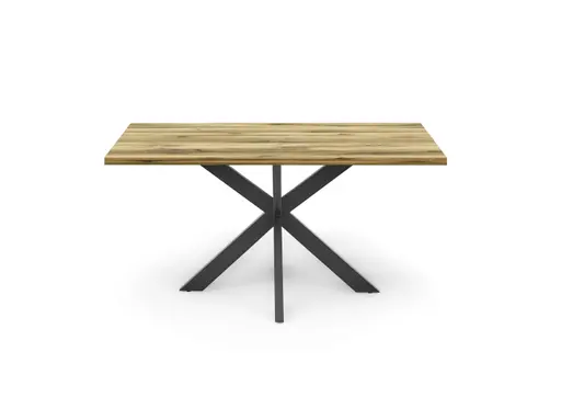 Esstisch - LB ca. 160x90 cm, Plankeneiche, Schwarz