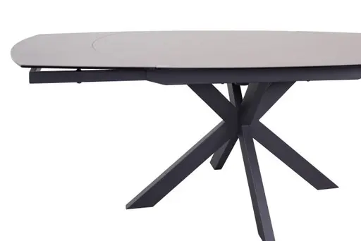 Esstisch MEGGIE - ausziehbar, LB ca. 130x100 cm, Keramik, Grau