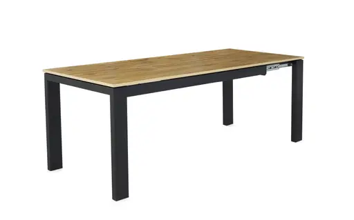 Esstisch - ausziehbar, LB ca. 160x90 cm, Wildeiche Nachbildung, Schwarz