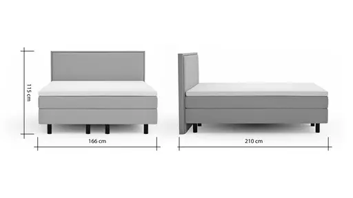 Boxspringbett Valencia - Liegefläche ca. 160x200 cm, Stoff, Zink