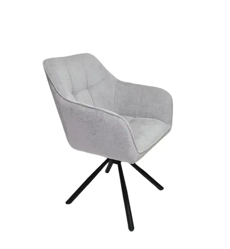 Armlehnstuhl MARLE - drehbar, Stoff, Silberfarben