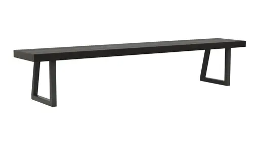 Holzbank Clifton - Breite ca. 220cm, Zerreiche massiv, smoked