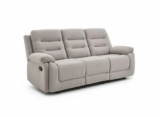 Sofa - 3-Sitzer, Relaxfunktion, Stoff, Grau
