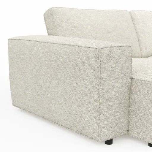 Bigsofa Lilaia - 3-Sitzer Tief, Stoff, Creme