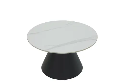 Couchtisch - 2er Set, Marmoroptik weiß matt, Schwarz