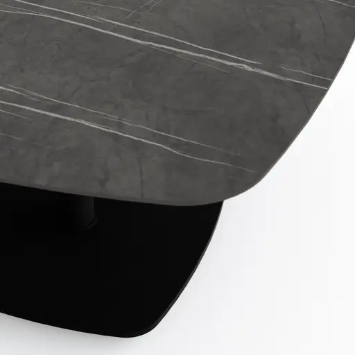 Couchtisch Camas - LBH ca. 75x75x42 cm, Keramik, Dunkelgrau