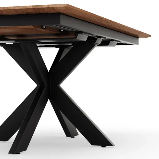 Esstisch Liora - ausziehbar, LB ca. 180x95 cm, Wildeiche massiv, natur geölt