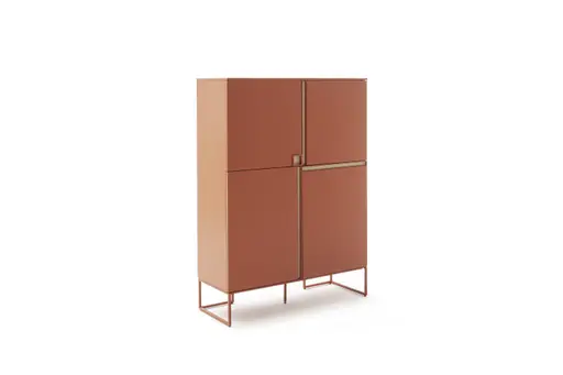 Highboard Venzone - BHT ca. 109x148x41 cm, Lack, Campari